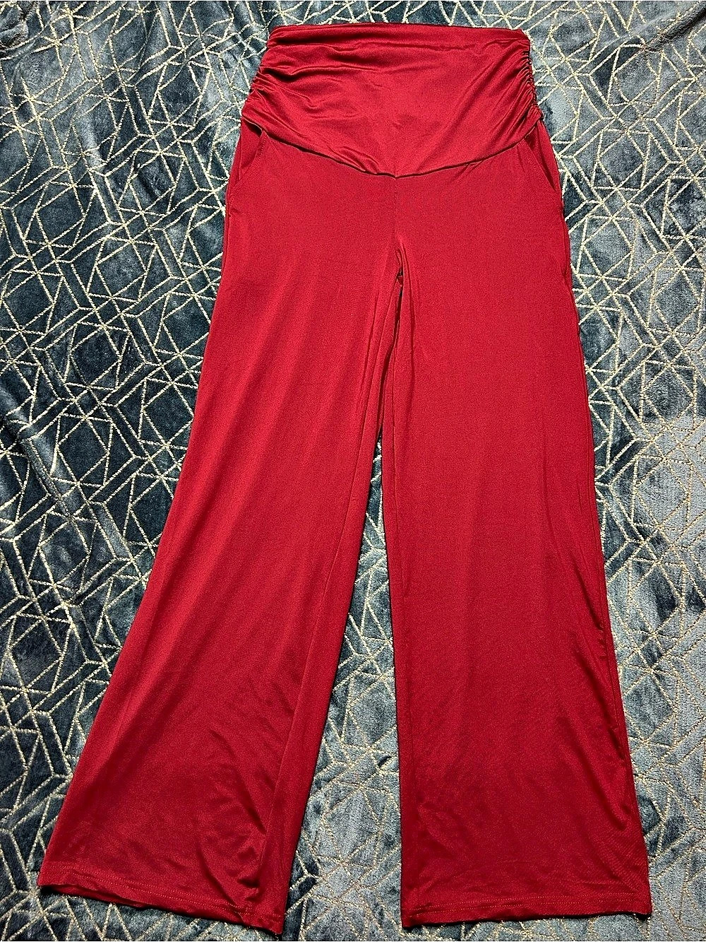 SHEIN Wide Leg pregnancy pants in Red Size Medium